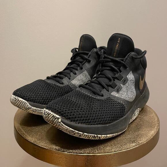 Nike Air Precision II Black, Gold Basketball Shoes – Mens 8.5 MSRP $140 - Picture 8 of 11
